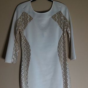 Eien White and Gold Party Dress